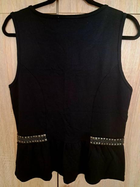 Čierny top s nitmi design history xl, xl