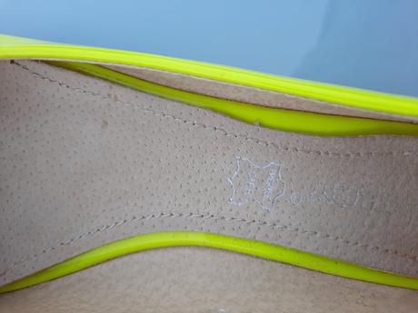 Baleríny neon, kožená stielka v. 39, 39
