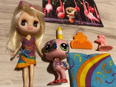 Krásna sada littlest pet shop bábika a plameniaci, 