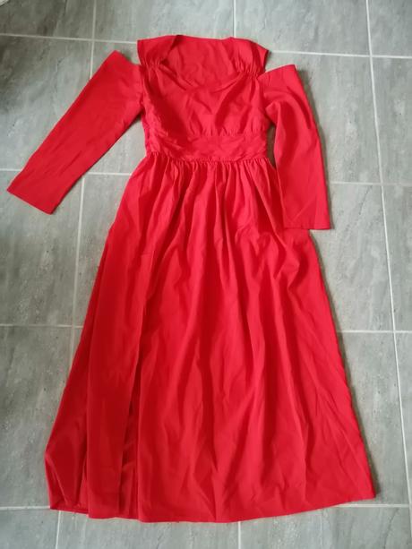 Červené ľahké maxi šaty lindex vm, lindex,m