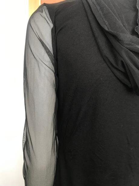 Tričko na zips mix materiálov, 36/38, bonprix,36