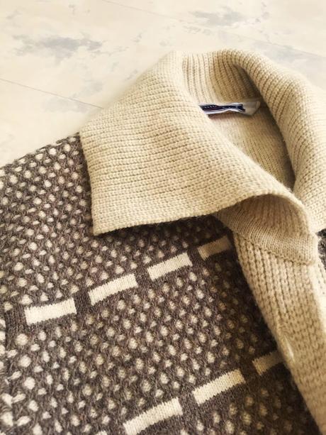 Teplá vlnená svetrová bunda, l