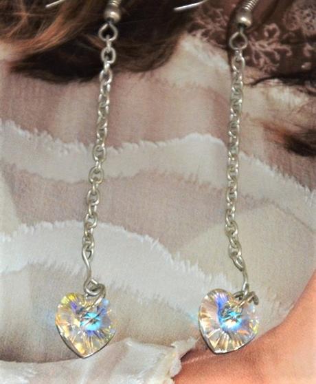 Vysiace náušnice srdiečka, 