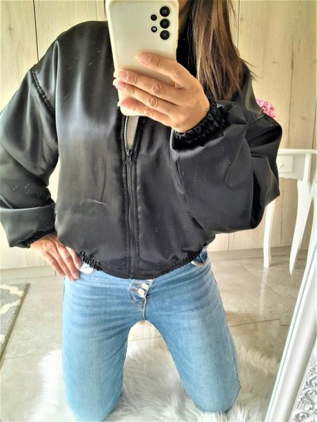 Saténová bomber bunda-m, m