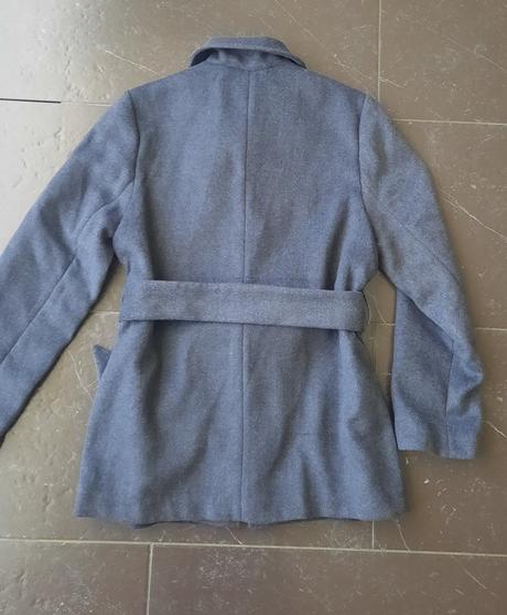 Sivý prechodný kabátik s podielom vlny, xs