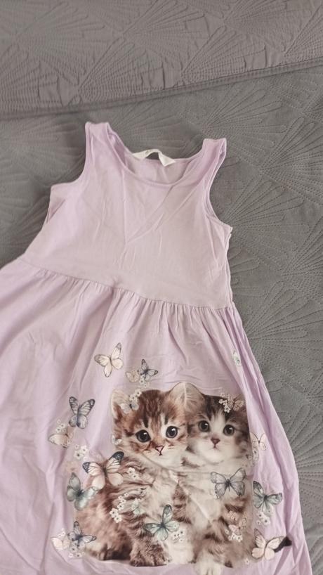 Šaty s mačiatkami, h&m,128