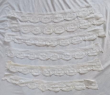 6 x retro čipka na poličku, 