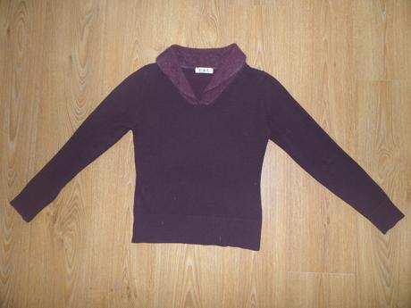 Pulóver s kožušinovým golierom, m