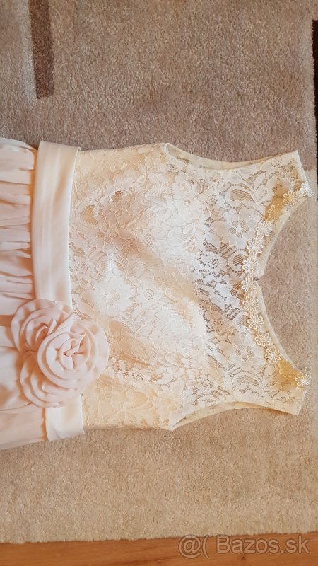 Dlhé šaty farby champagne, s