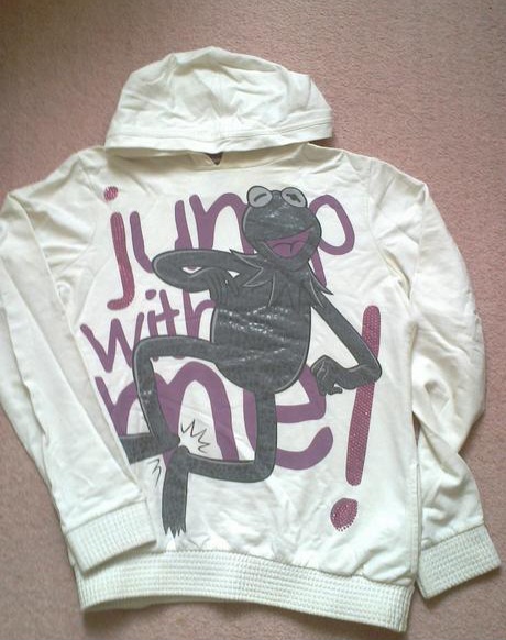 Mikina s potlačou žabky, bershka,m