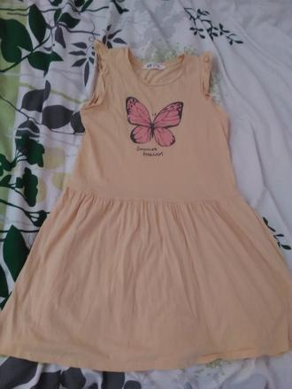 Dievčenské šaty s obrázkom motýľa, h&m,140