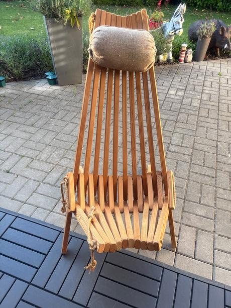 Zahradne lezadla teakove dreva s vankusom, 