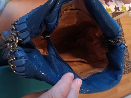 Modra vacsia kabelka, 