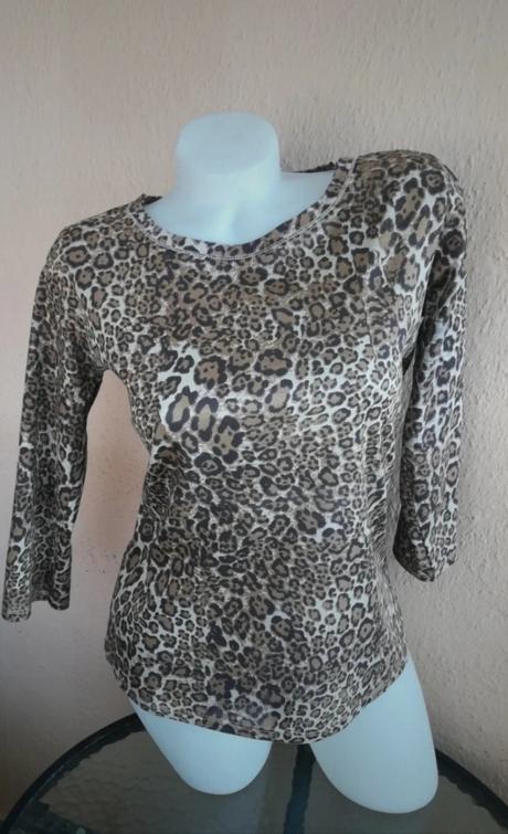 Top, tričko, leopardí vzor, s, s