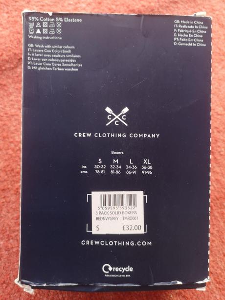 Crew clothing pánske boxerky 2ks veľkosť s, s