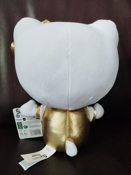 Bielo zlatá hello kitty 25cm - nová s visačkou,