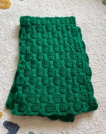 Zelený pletený handmade šál, 