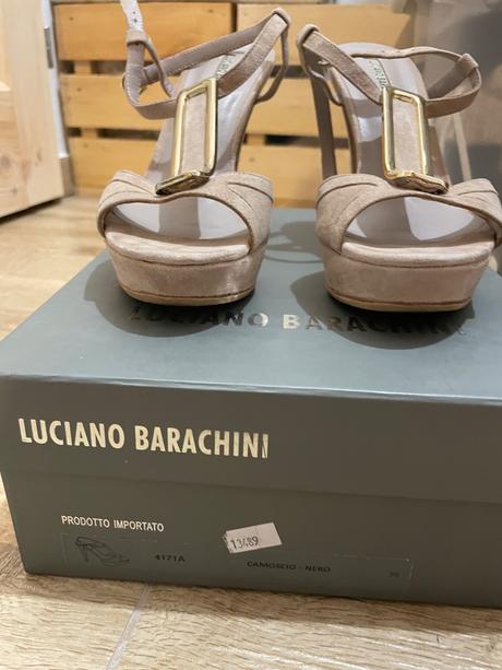 Kožené sandálky 36 luciano barachini béžové, 36