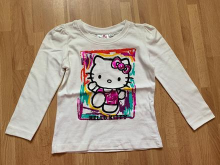 Hello kitty biele tričko s dlhým rukávom, 80