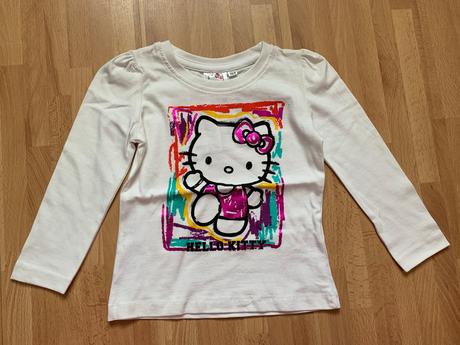 Hello kitty biele tričko s dlhým rukávom, 80