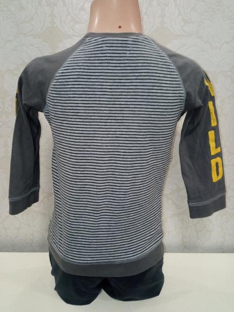 Chlapčenské pruhované tričko s nápisom (104), 104