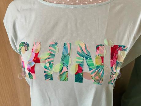 Tričko s nápisom a flitrami, orsay,s