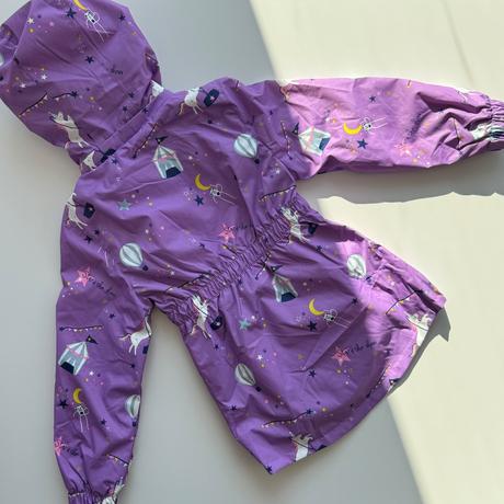 Dievčenská prechodná bunda unicorn fialová, 116
