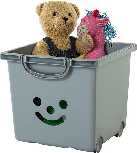 Organizér na detské hračky, 2ks, iris ohyama - siv, 