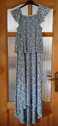 Lindex bielo modré kvietkované šaty, lindex,170