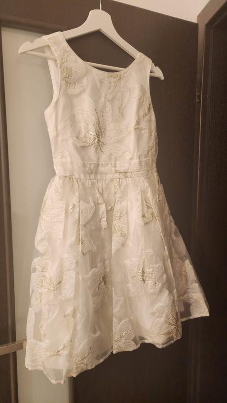 Slávnostné krémové šaty next 134 cm 9 r., next,134