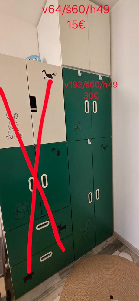 Ikea stuva skrine, skrinka a závesné policové skri, 