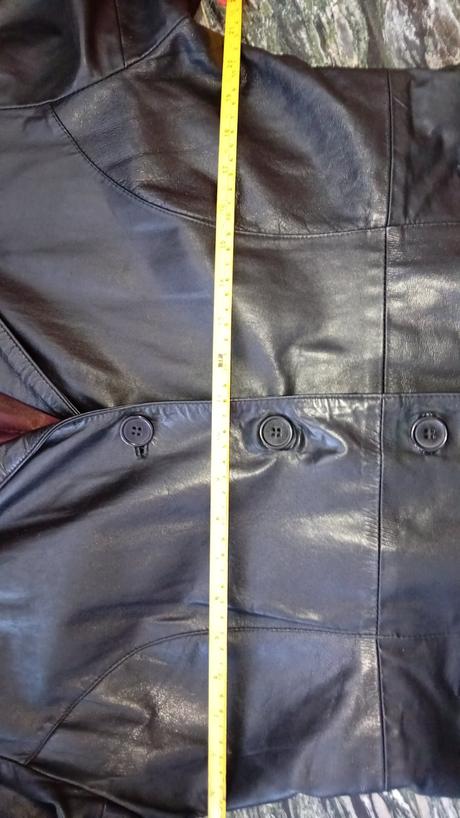 Kožený dlhý kabát na jeseň,veľ xl, xl