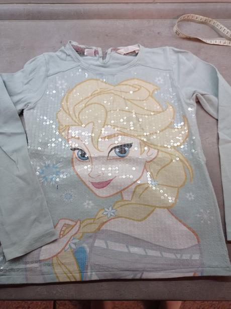 Tričko elza flitre 122/128, h&m,122