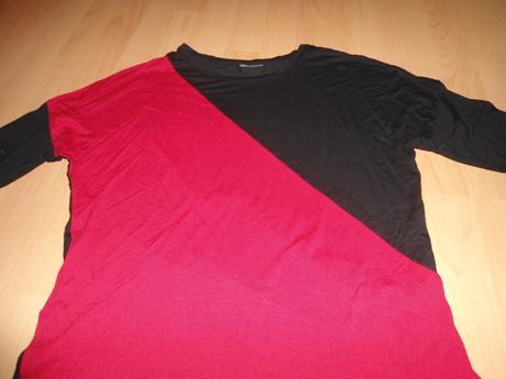 Čierno-červene damske volne elasticke tricko, 38