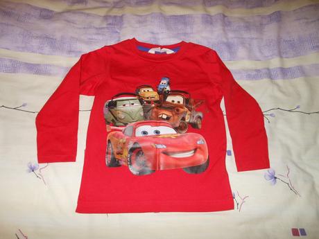 Nenosené červené tričko h&m disney cars 2 92, h&m,92