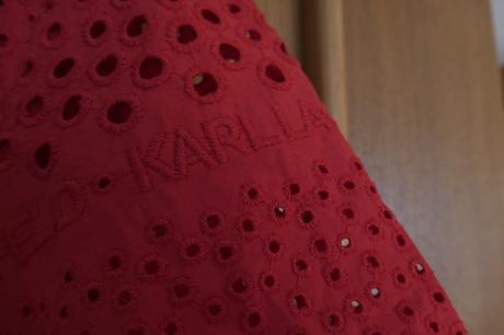 Karl lagerfeld luxusne madeirove cervene m/l, m