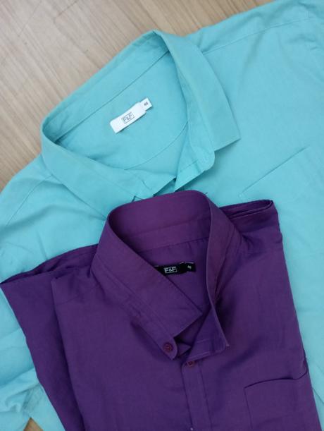 Krásna purpurová košeľa +modrá grátis (už s poštou, f&f,46