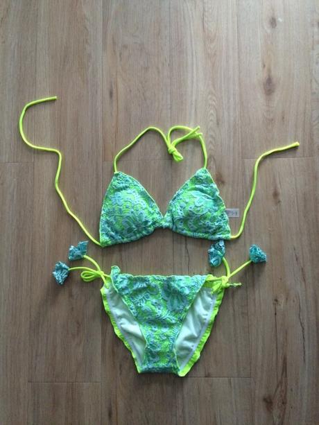 Cipkovane zelene bikiny beach plavky vel.s/m, m / s