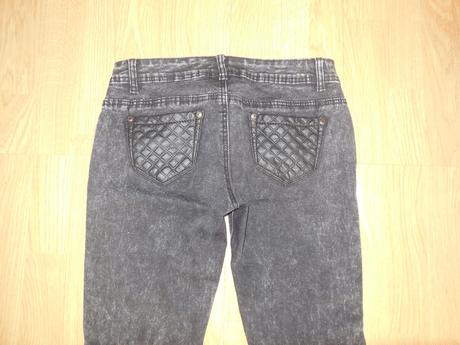 Elastické rifle s koženkou, m