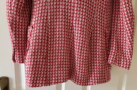 Bielo - červené kárované bavlnené sako zara, xs/34, zara,xs