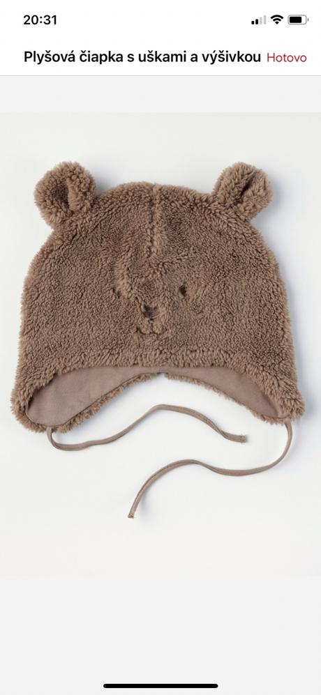 Zimná macko čiapka lindex 46/48, 48/50, lindex,74 / 80 / 86 / 92