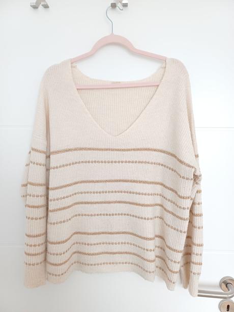Dámsky béžovo-zlatý sveter, 44