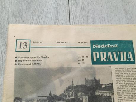 Stare noviny nedelna pravda 13, 29.3. 1974, 