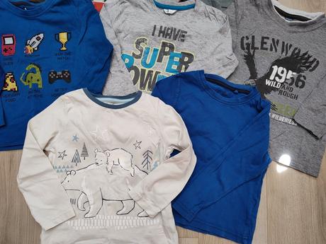 Balík tričiek s dlhým rukávom 98/104, 104–116