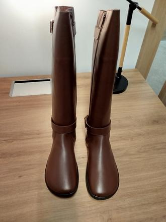 Shapen barefoot vysoké čižmy glam brown vegan, 40