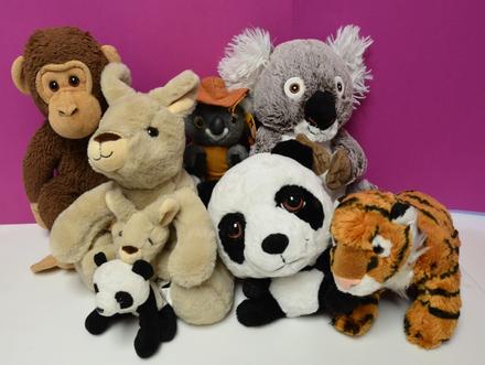 Zvieratá zo zoo koala, panda, klokan...,