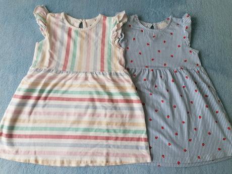 Letné šaty pásik, jahody, melony, h&m,86