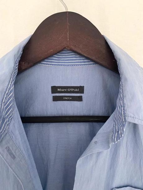 Bavlnená modrá košeľa marc o'polo, marc o´polo,s