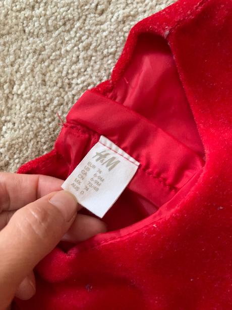 Zamatové slávnostne šaty h&m, 6-9m, h&m,74