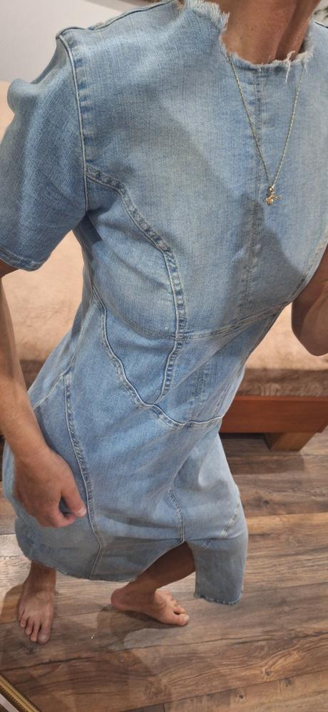 Riflové šaty zara m/l, zara,l